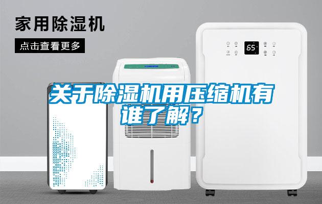 關于除濕機用壓縮機有誰了解？