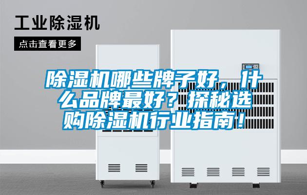 除濕機哪些牌子好，什么品牌最好？探秘選購除濕機行業指南！