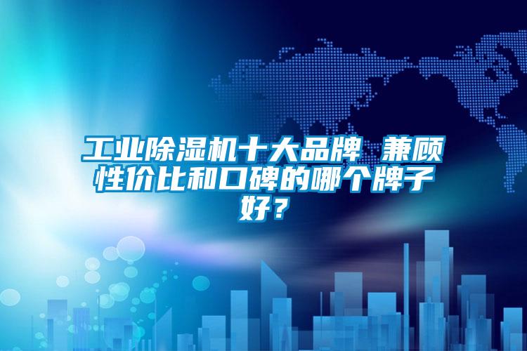 工業除濕機十大品牌 兼顧性價比和口碑的哪個牌子好？