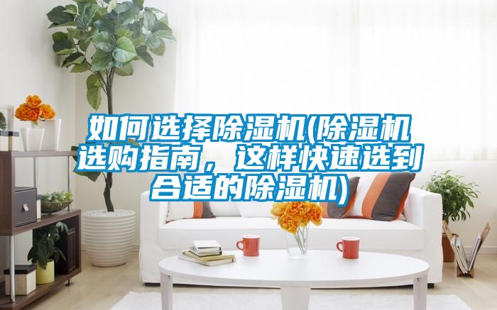如何選擇除濕機(除濕機選購指南，這樣快速選到合適的除濕機)